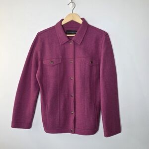 Alpaca 111 pink mauve snap front think boiled wool jacket in Great condition